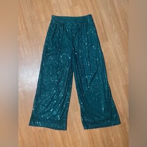 CIDER Sequin Pants - Emerald Green Size Large